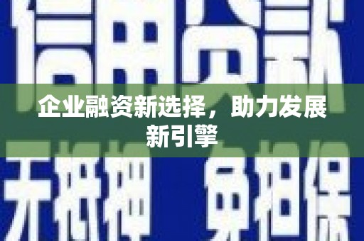 河曲企业融资新选择，助力发展新引擎