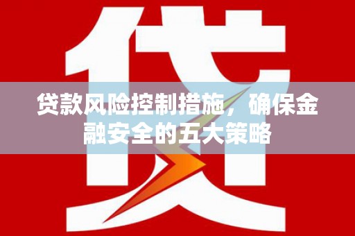 河曲贷款风险控制措施，确保金融安全的五大策略