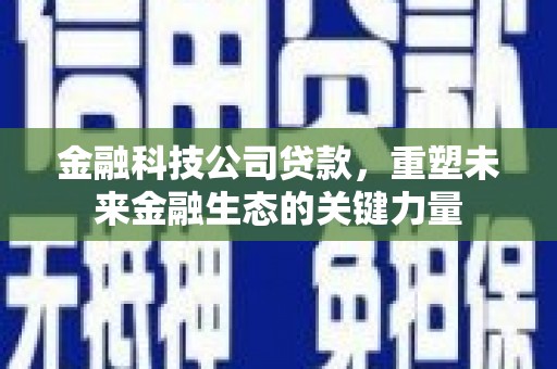 河曲金融科技公司贷款，重塑未来金融生态的关键力量