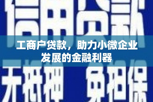 河曲工商户贷款，助力小微企业发展的金融利器