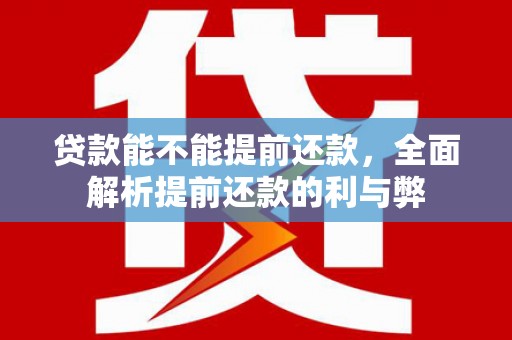 河曲贷款能不能提前还款，全面解析提前还款的利与弊